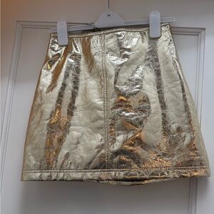 HUNTER BELL Shimmering Gold A-Line Skirt